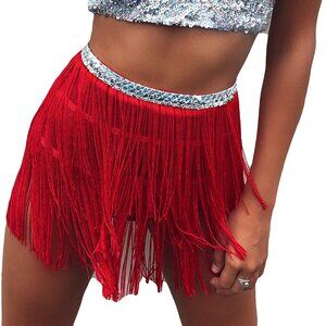 Women's Belly Dance Hip Scarf Tribal Triangle Tassel Hip Scarves Skirt Belly Dan